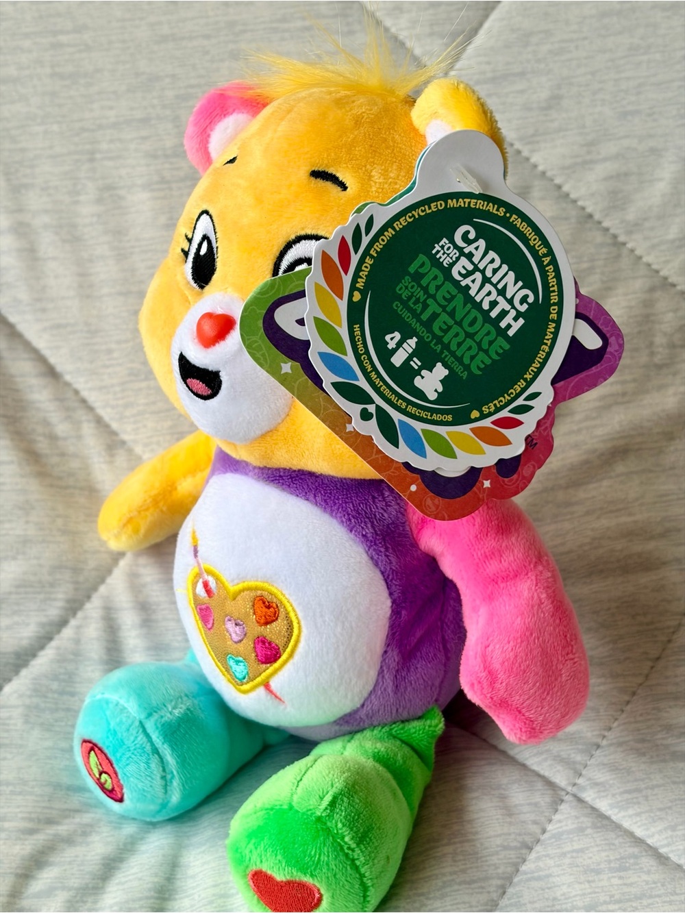Care Bears (2025) FunSize Sparkle Plush (Eco) “Work Of Heart Bear” 9” Plush/NWT - Picture 4 of 16